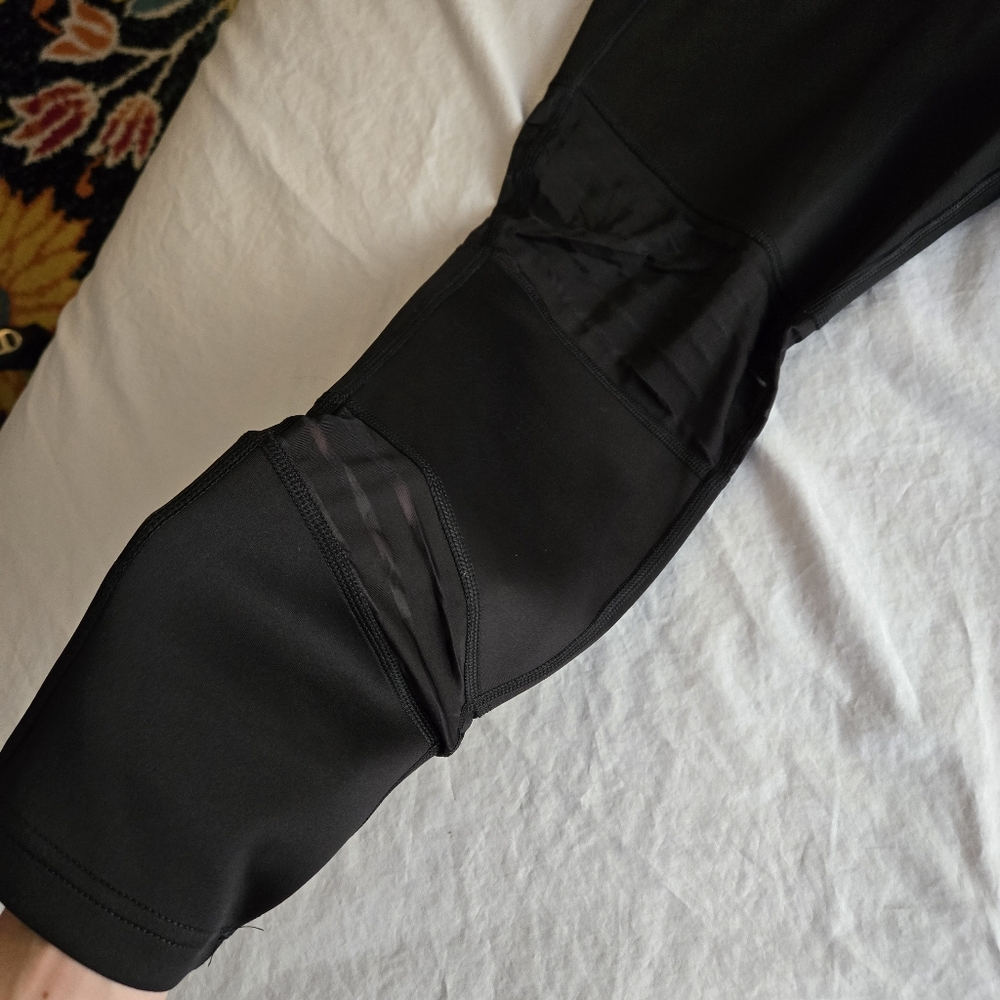 Avia Two Black Moto and Mesh Insert Black Cropped Leggings EB2 - Picture 7 of 10